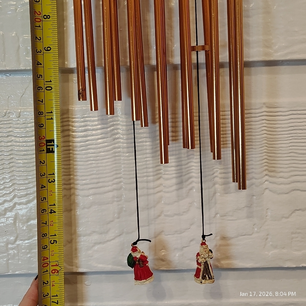 VINTAGE SANTA ON TRAIN WIND CHIMES CHRISTMAS SANTA EXPRESS HAND PAINTED - Picture 2 of 6